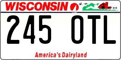 WI license plate 245OTL