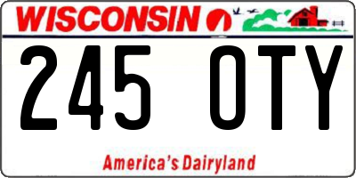 WI license plate 245OTY