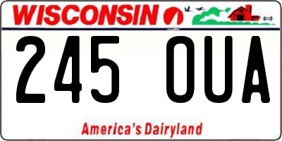 WI license plate 245OUA