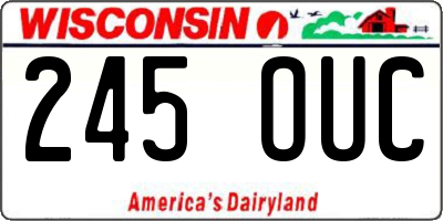 WI license plate 245OUC
