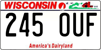 WI license plate 245OUF