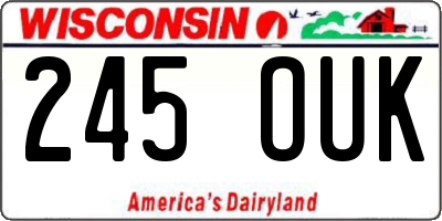 WI license plate 245OUK
