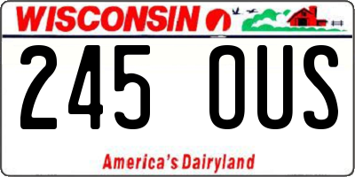 WI license plate 245OUS