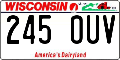 WI license plate 245OUV