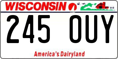 WI license plate 245OUY