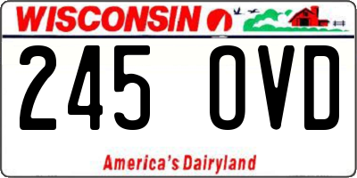 WI license plate 245OVD