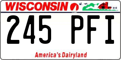 WI license plate 245PFI
