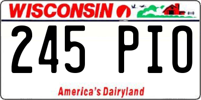 WI license plate 245PIO