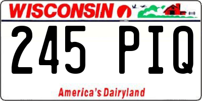 WI license plate 245PIQ