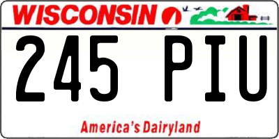 WI license plate 245PIU
