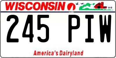 WI license plate 245PIW