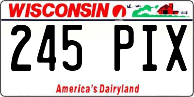 WI license plate 245PIX