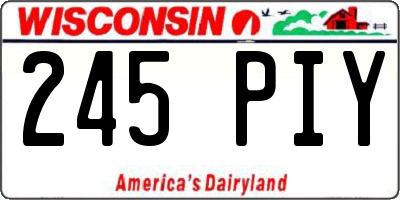 WI license plate 245PIY