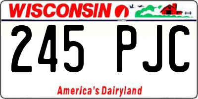 WI license plate 245PJC