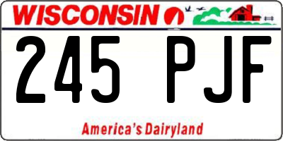 WI license plate 245PJF