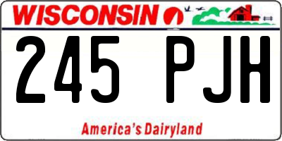 WI license plate 245PJH