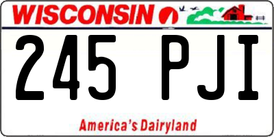 WI license plate 245PJI