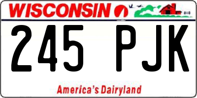 WI license plate 245PJK