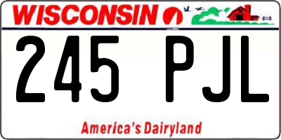 WI license plate 245PJL