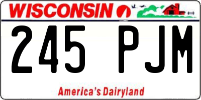 WI license plate 245PJM