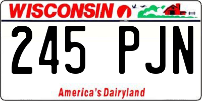 WI license plate 245PJN