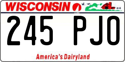 WI license plate 245PJO