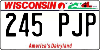 WI license plate 245PJP