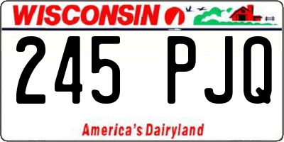 WI license plate 245PJQ