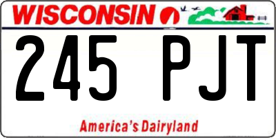 WI license plate 245PJT