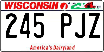 WI license plate 245PJZ