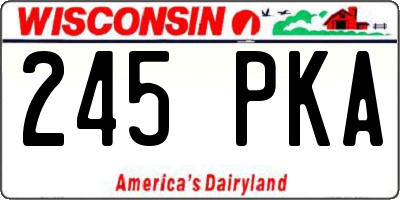 WI license plate 245PKA