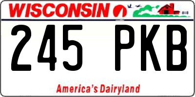 WI license plate 245PKB