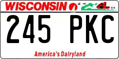 WI license plate 245PKC