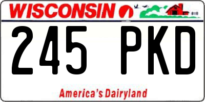 WI license plate 245PKD