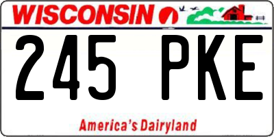 WI license plate 245PKE