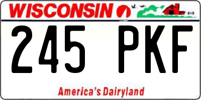 WI license plate 245PKF