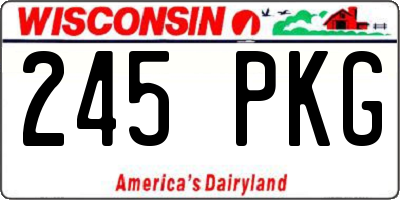 WI license plate 245PKG