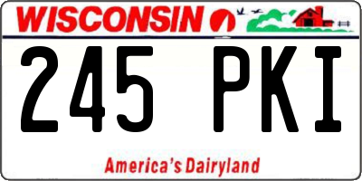 WI license plate 245PKI