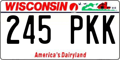 WI license plate 245PKK