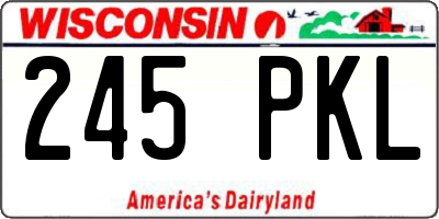 WI license plate 245PKL