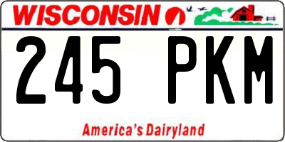 WI license plate 245PKM