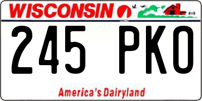WI license plate 245PKO
