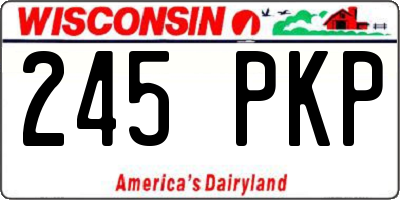 WI license plate 245PKP