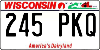 WI license plate 245PKQ
