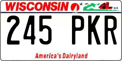 WI license plate 245PKR