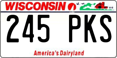 WI license plate 245PKS