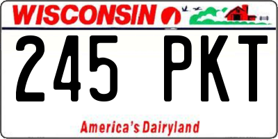 WI license plate 245PKT