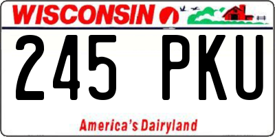 WI license plate 245PKU
