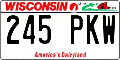 WI license plate 245PKW