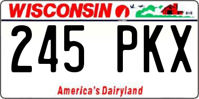WI license plate 245PKX